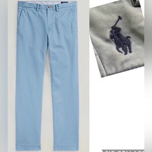 Polo by Ralph Lauren Men’s 33X30 Light‎ Blue Stretch Slim Fit Chinos